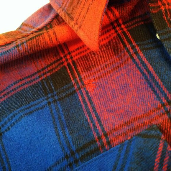 Vintage 80s Field & Stream Plaid Shacket Flannel Over-Shirt Chore Jacket Men-L - Picture 6 of 11